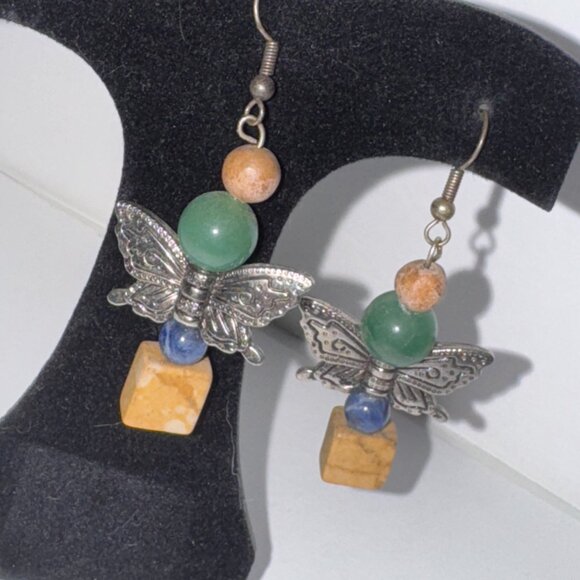 Butterfly Dangle Earrings - Picture 6 of 7
